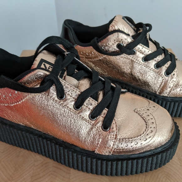 TUK platform, rose gold sneakers. - Picture 4 of 5